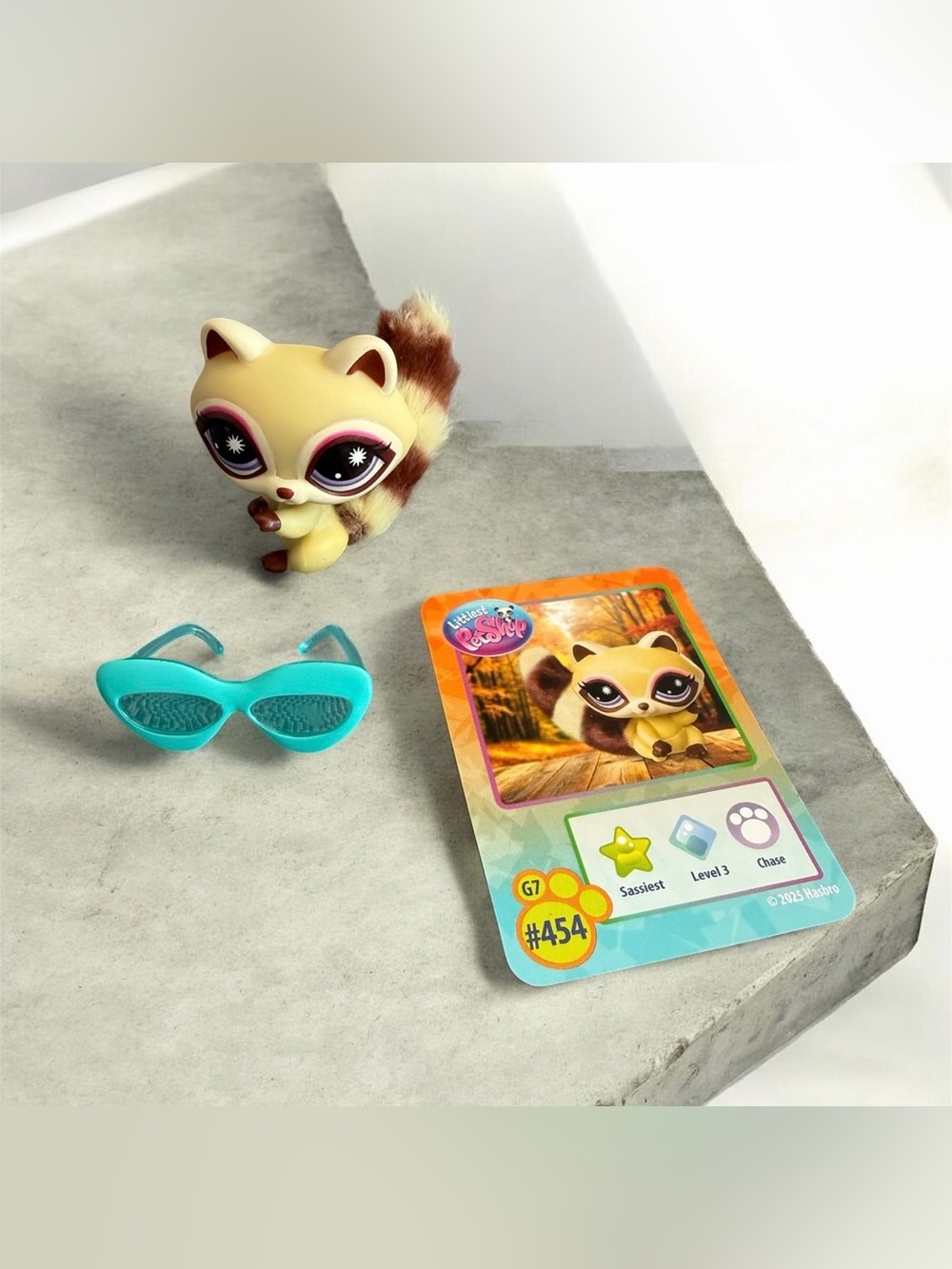 Littlest Pet Shop RACCOON G7 #454 Series 5 - Accessory & Trading Card
